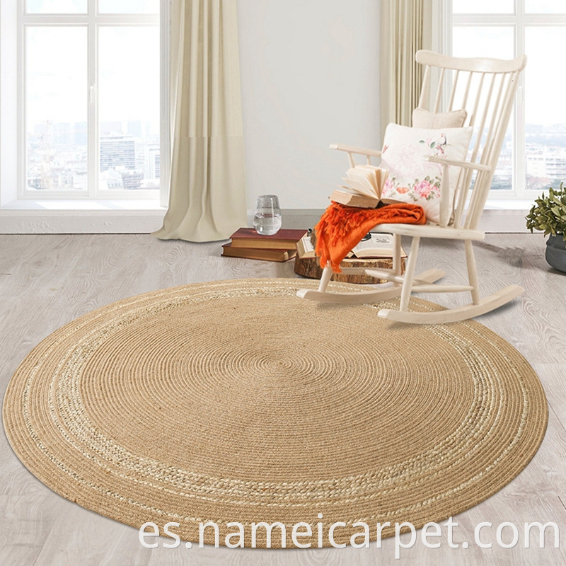 Living Room Jute Hemp Braided Woven Carpet Area Rugs